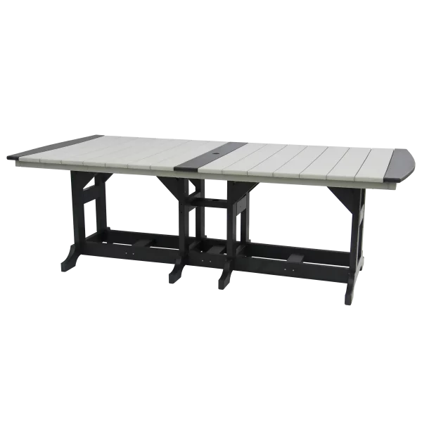 411 8 Dining Table Dove Gray Black Poly 8' Dining Table