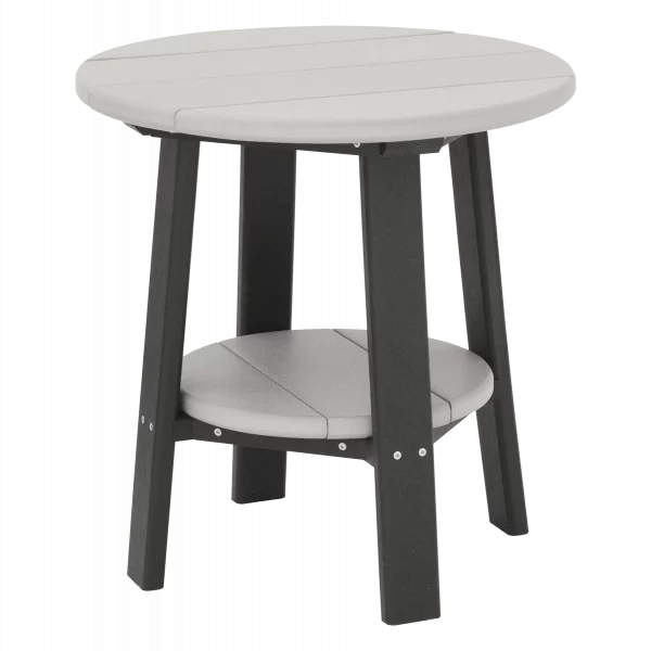 417 21 Round End Table Dove Gray Black Round End Table