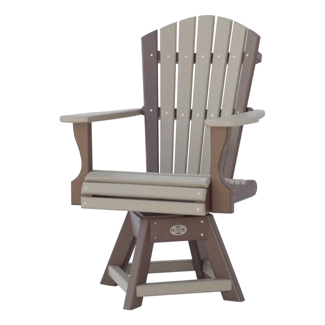 Classic Swivel Dining Chair Weatherwood and Brown