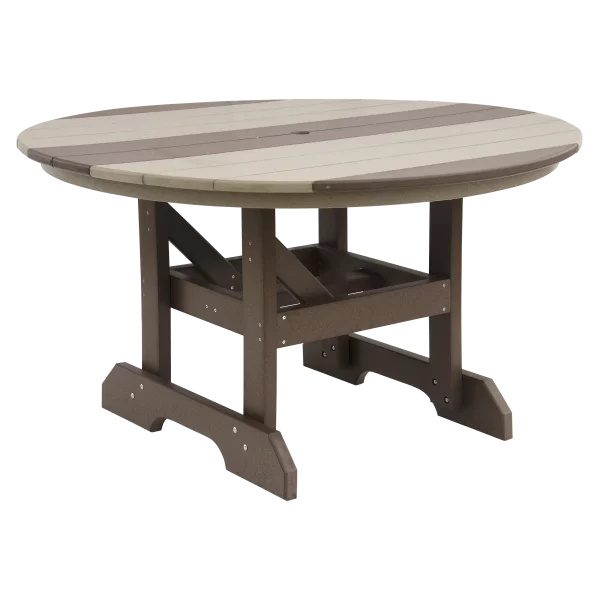 54 Round Table Weatherwood Brown Poly Round Table