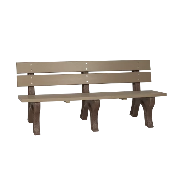 711 72 Park Bench Weatherwood Brown Poly Park Bench
