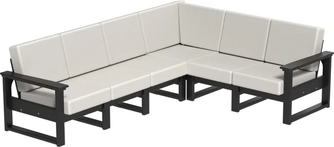 LDSSLCUBK Lanai Deep Seating Sofa Loveseat Corner Unit BK Poly Lounge Chair